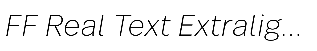 FF Real Text Extralight Oblique